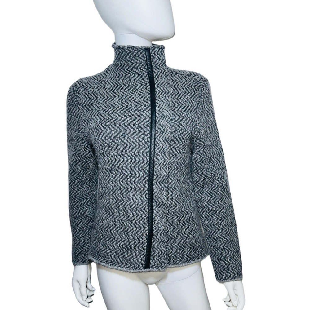 Eileen Fisher Black and White Herringbone Jacket petite med like new